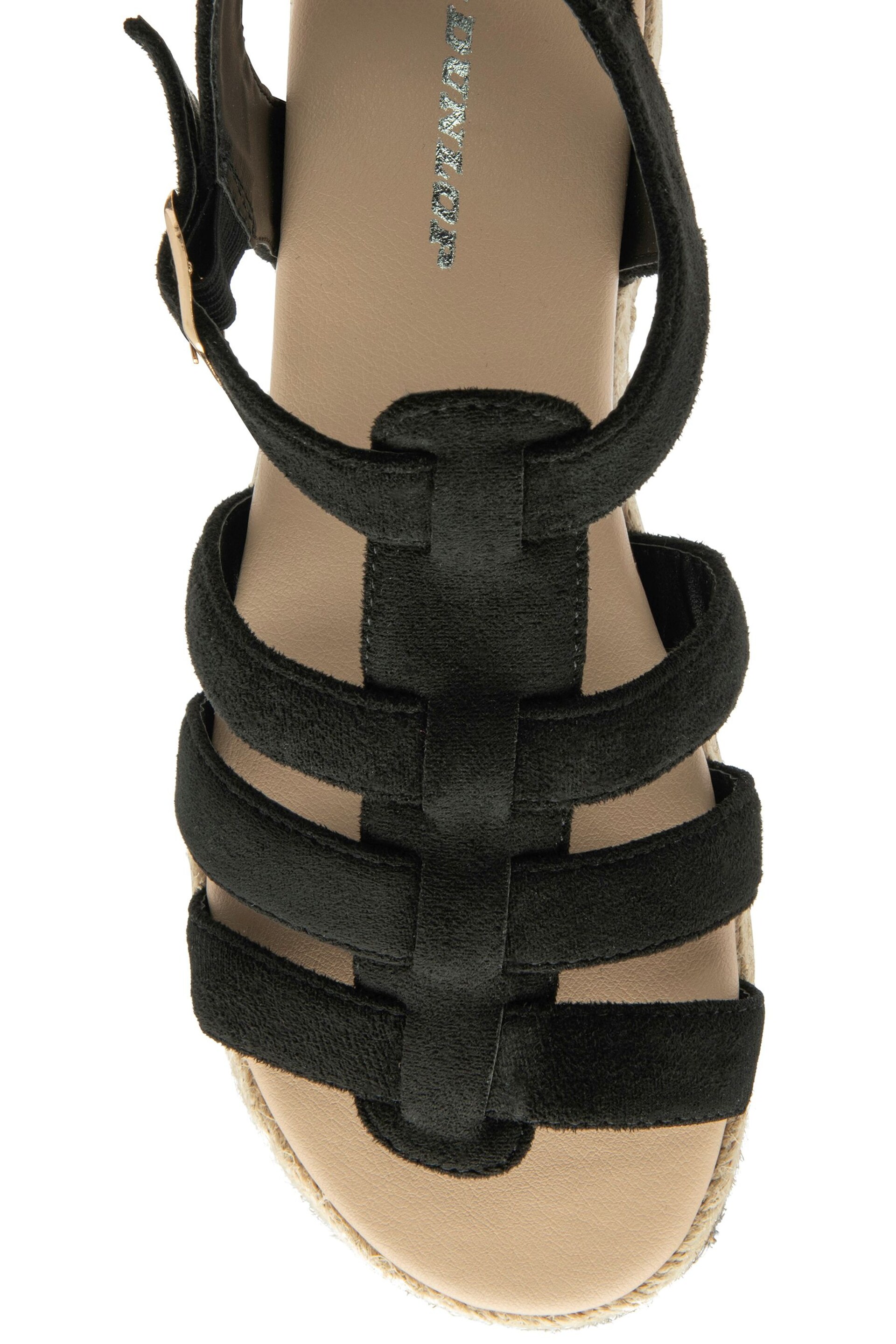 Dunlop Black Ladies Flatform Espadrille Sandals - Image 4 of 4