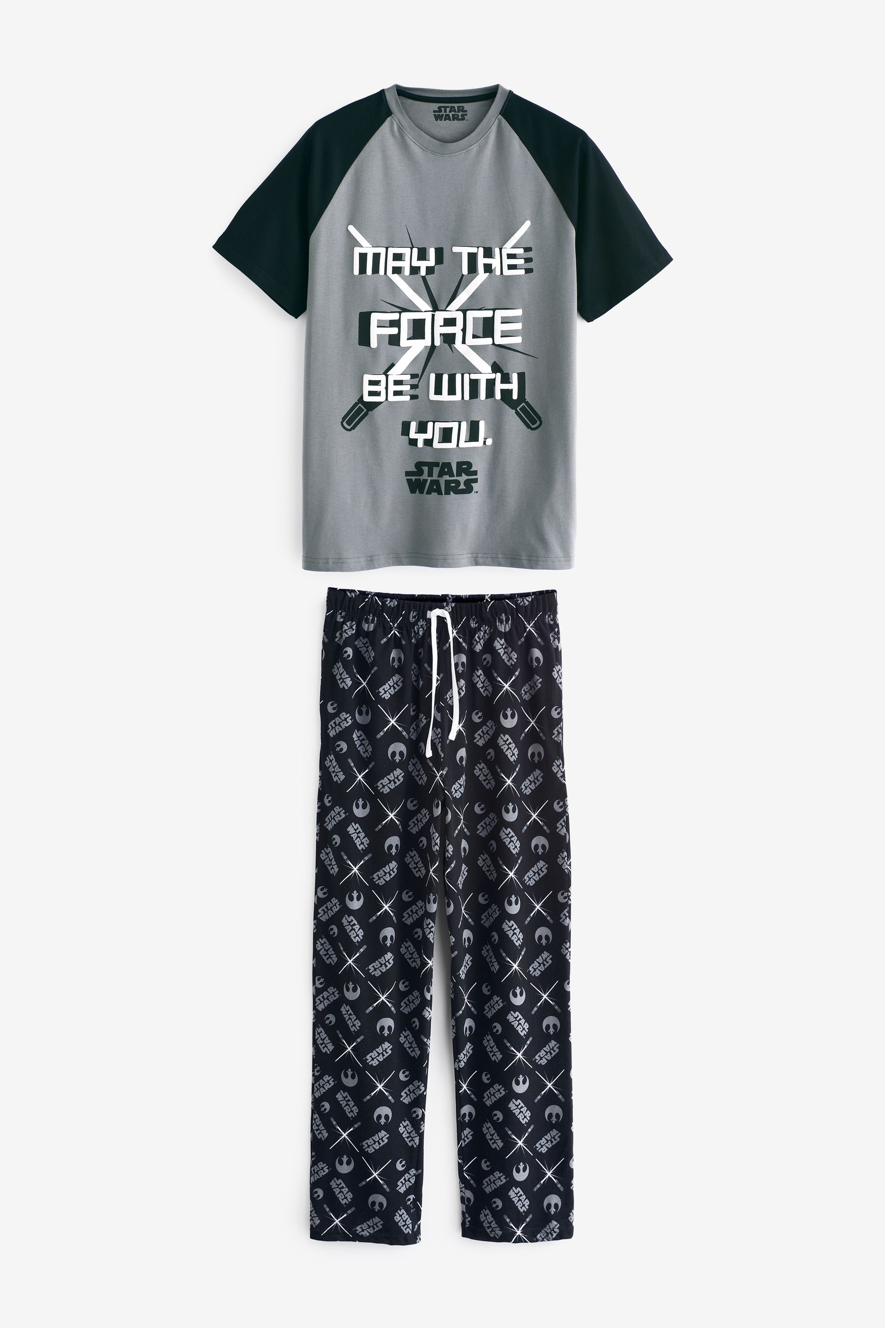 Character Grey Star Wars 100 Cotton Pyjamas Medium Mens