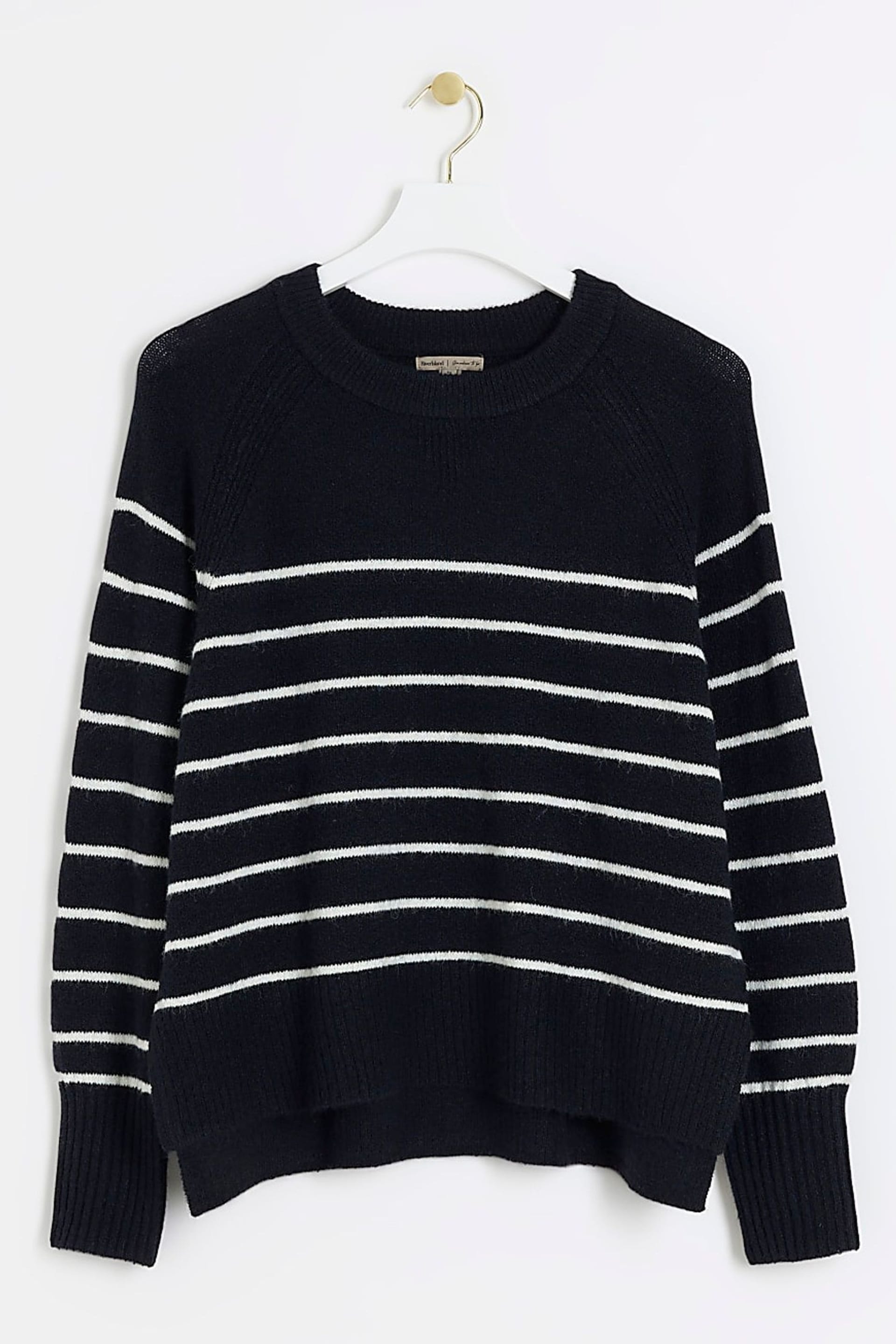 River Island Navy Navy Oversized Crew Neck Jumper - Image 5 of 6