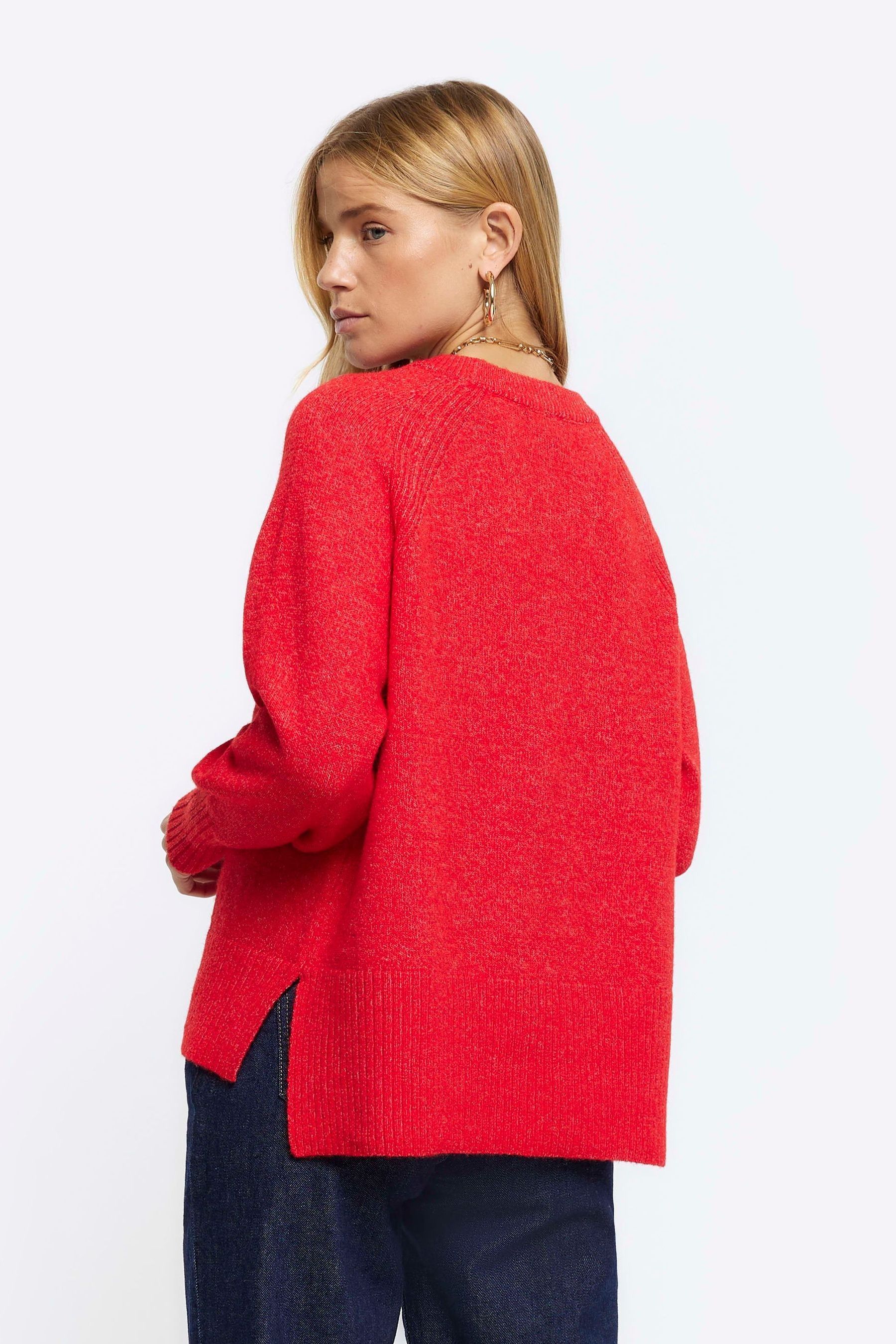 Buy River Island Red Oversized Crew Neck Jumper from Next Austria