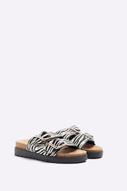 River Island White Leopard Double Buckle Sandals - Image 2 of 5