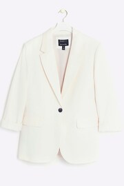 River Island Cream Rolled Sleeve Relaxed Blazer - Image 5 of 6