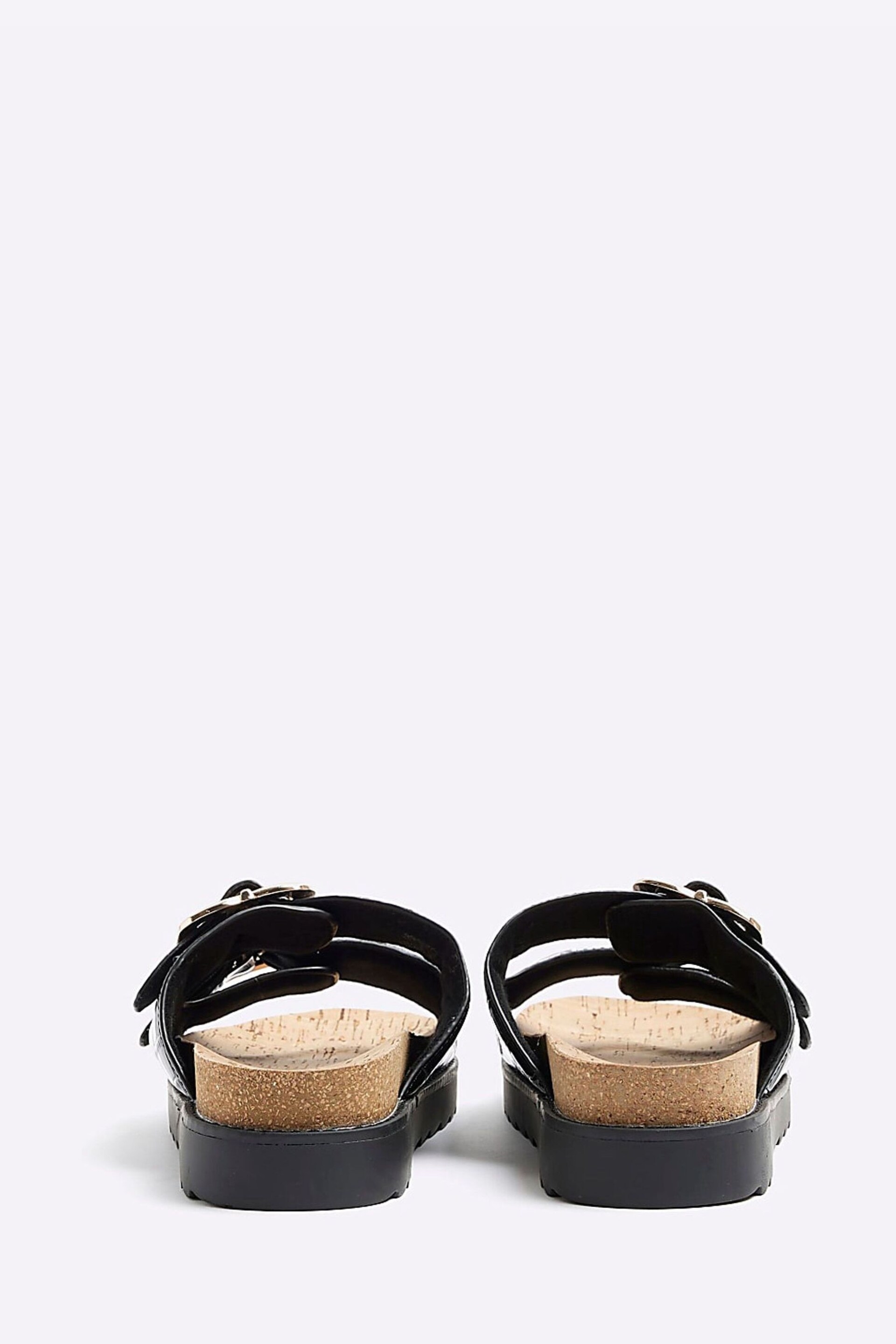 River Island Black Leopard Double Buckle Sandals - Image 3 of 6