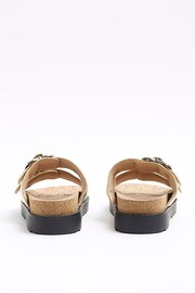 River Island Gold Leopard Double Buckle Sandals - Image 4 of 6