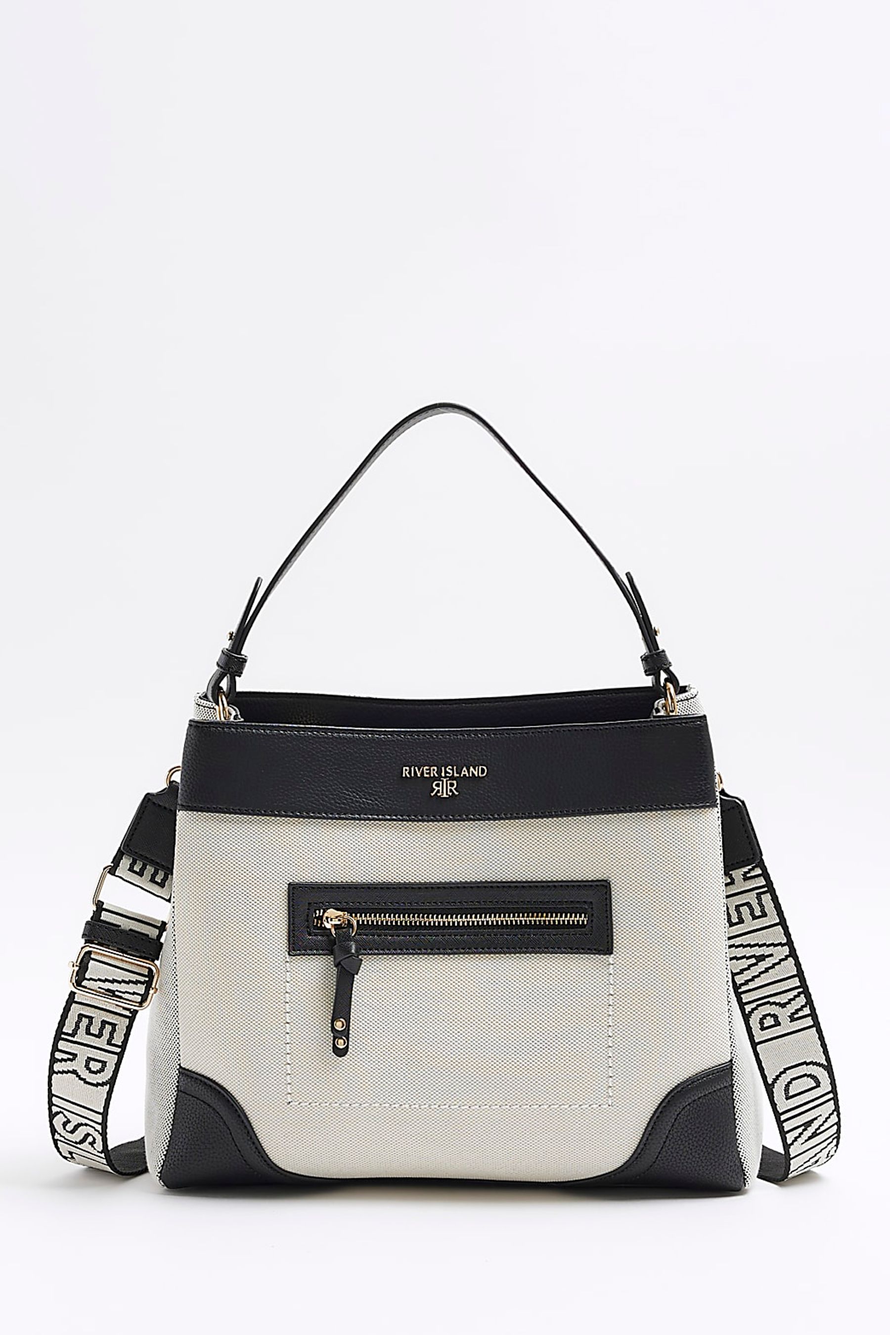 Buy River Island Cream Zip Front Slouch Cross Body Bag from Next Lithuania