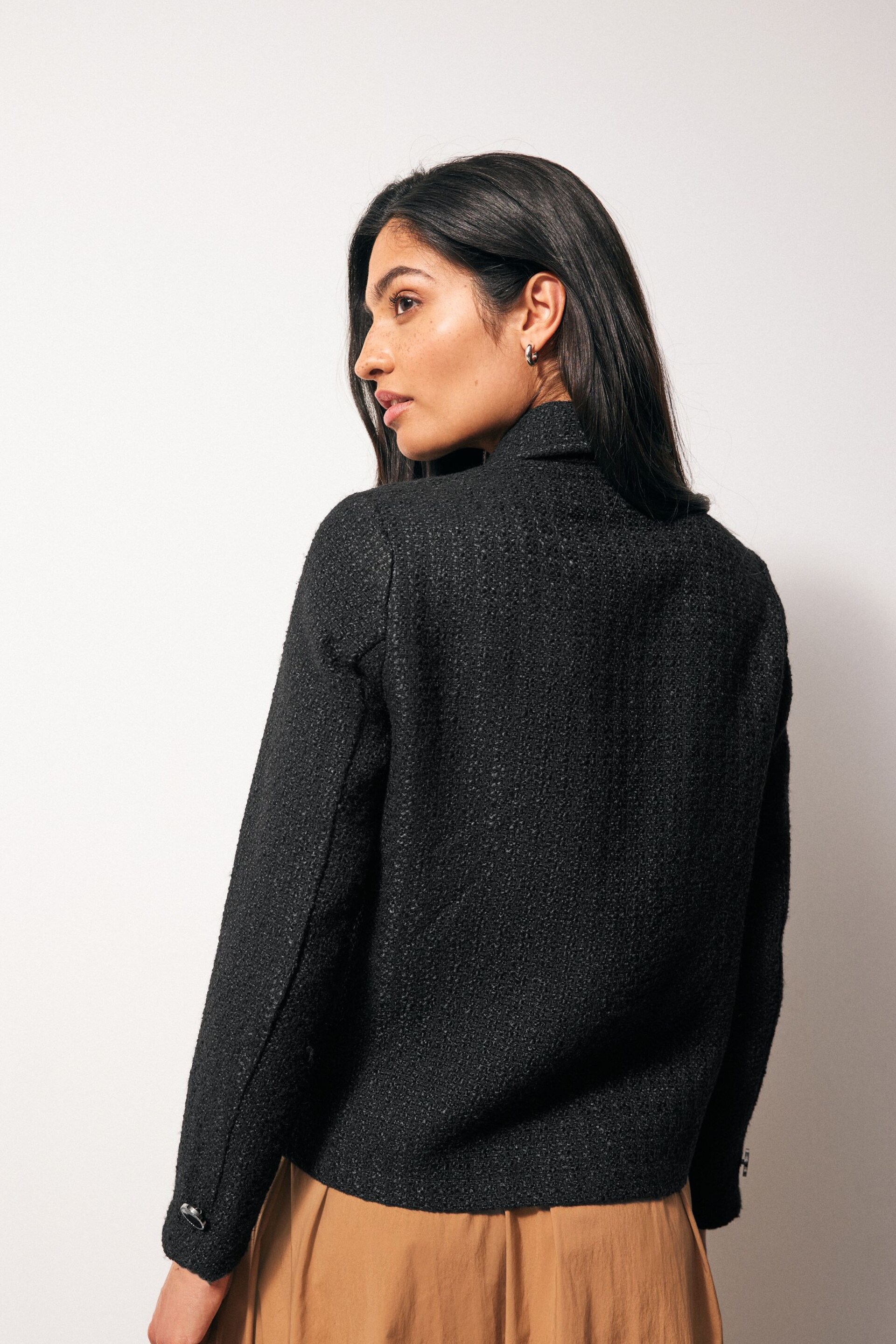 Black Boucle Shacket - Image 3 of 6