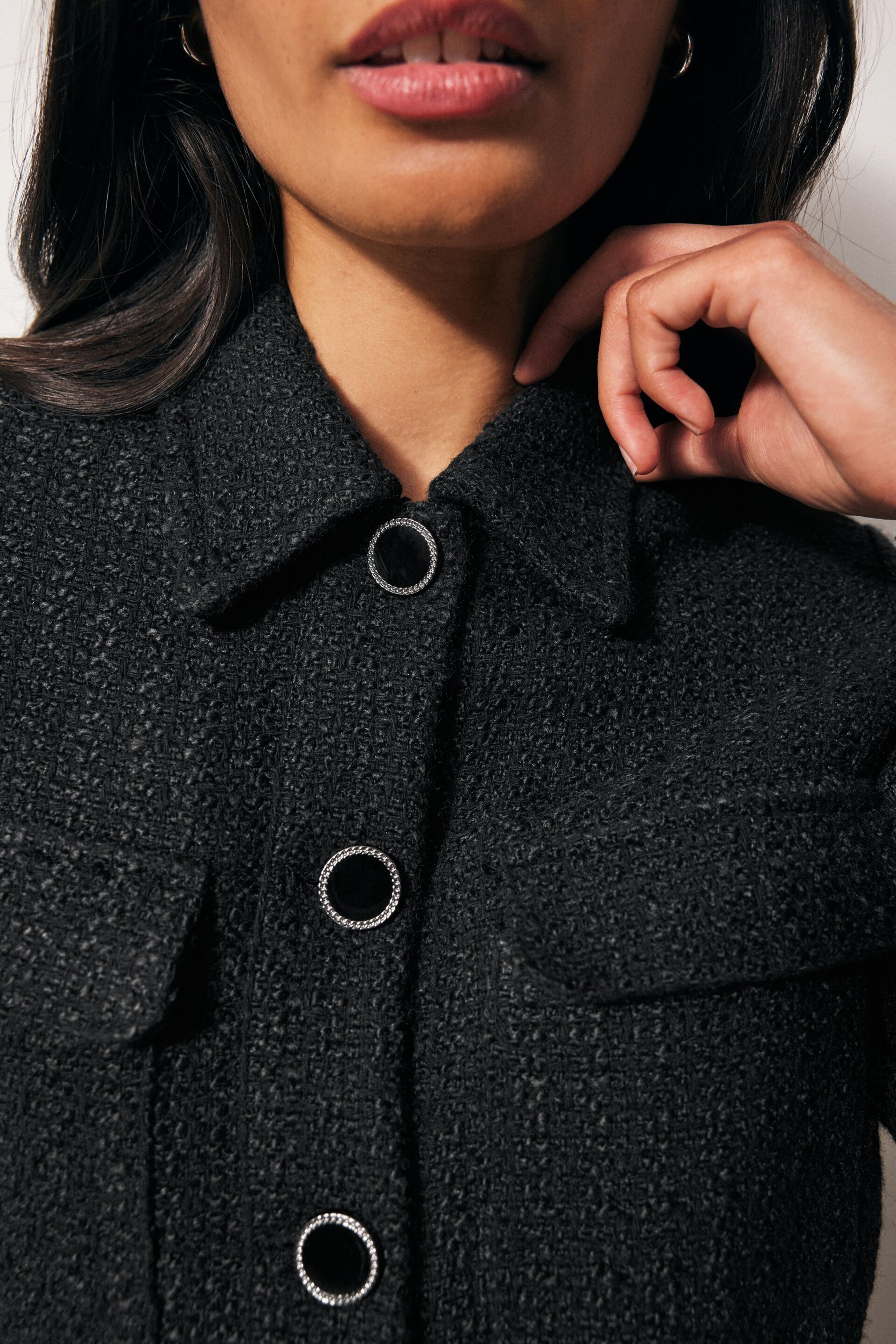 Black Boucle Shacket - Image 4 of 6