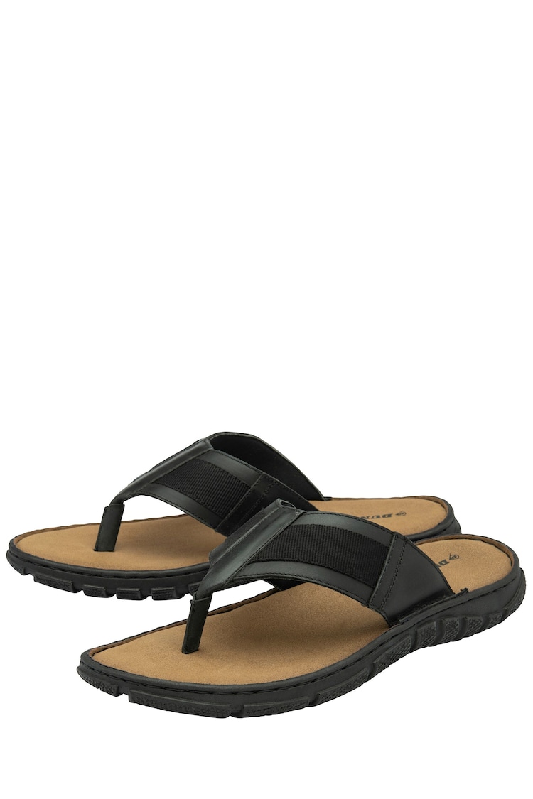 Dunlop Black Toe Post Mens Sandals - Image 2 of 4