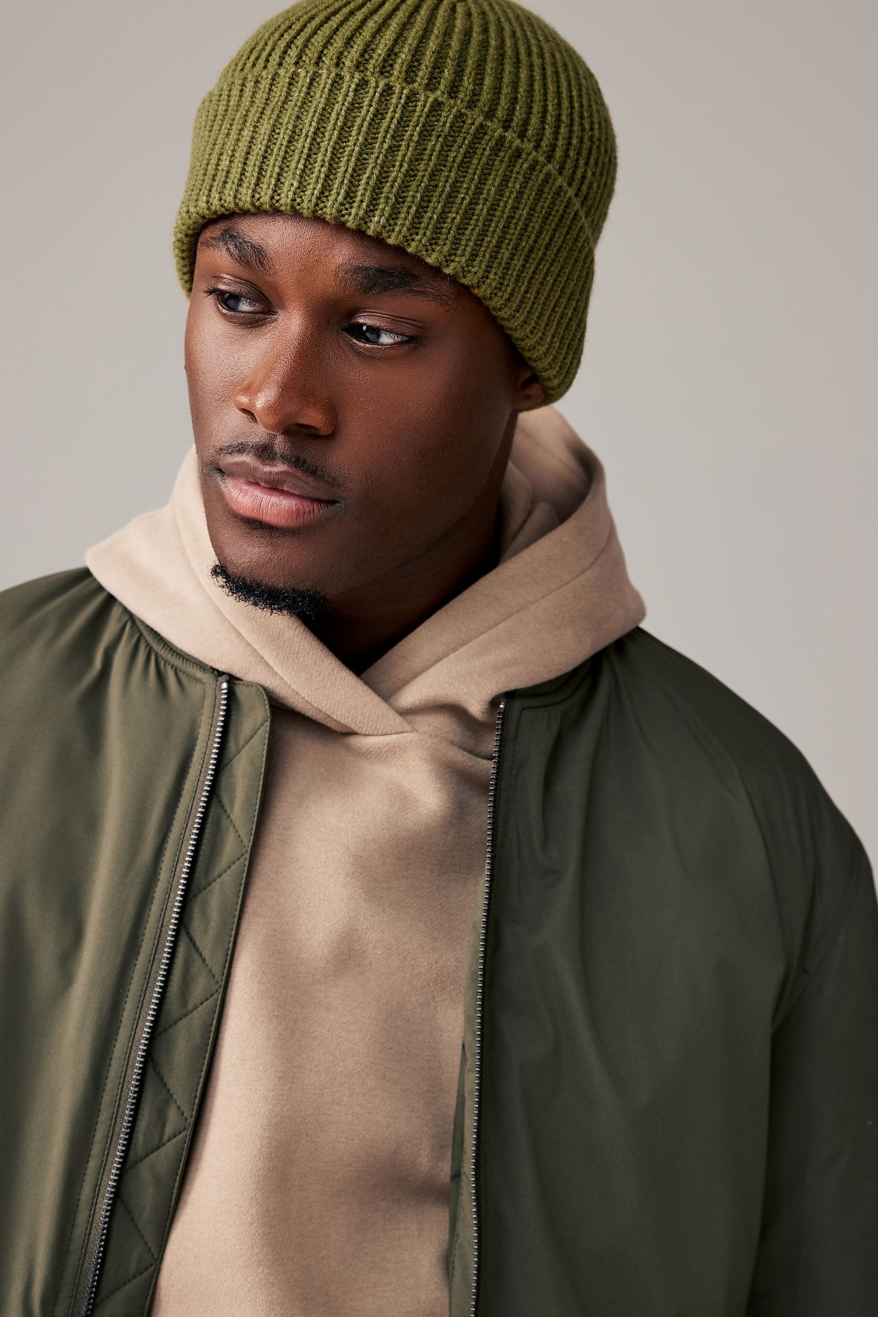 Buy Olive Green Knitted Beanie Hat from the Next UK online shop