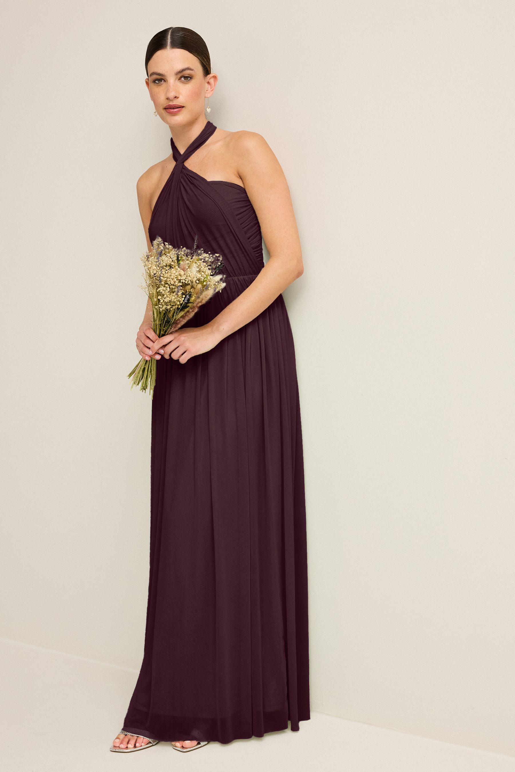 Buy Plum Purple Mesh Multiway Bridesmaid Wedding Maxi Dress from the Next UK online shop