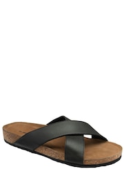 Dunlop Black Crossover Footbed Mens Mules - Image 1 of 4