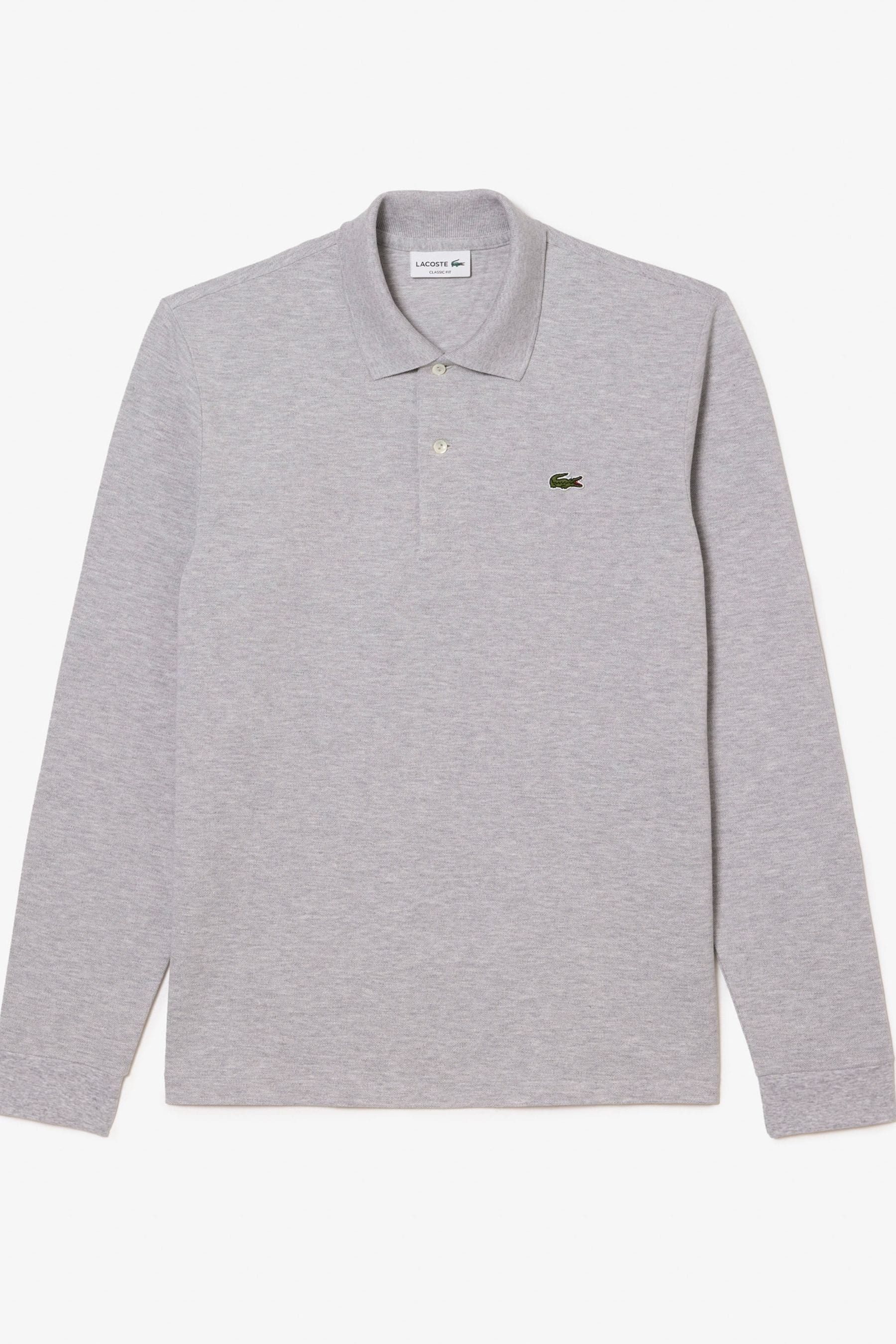 Buy Lacoste Grey Originals 100 Cotton Long Sleeve L1212 Polo Shirt Next Ukraine