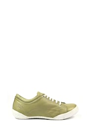 Lunar Green Carrick II Khaki Lea. Trainers - Image 1 of 6