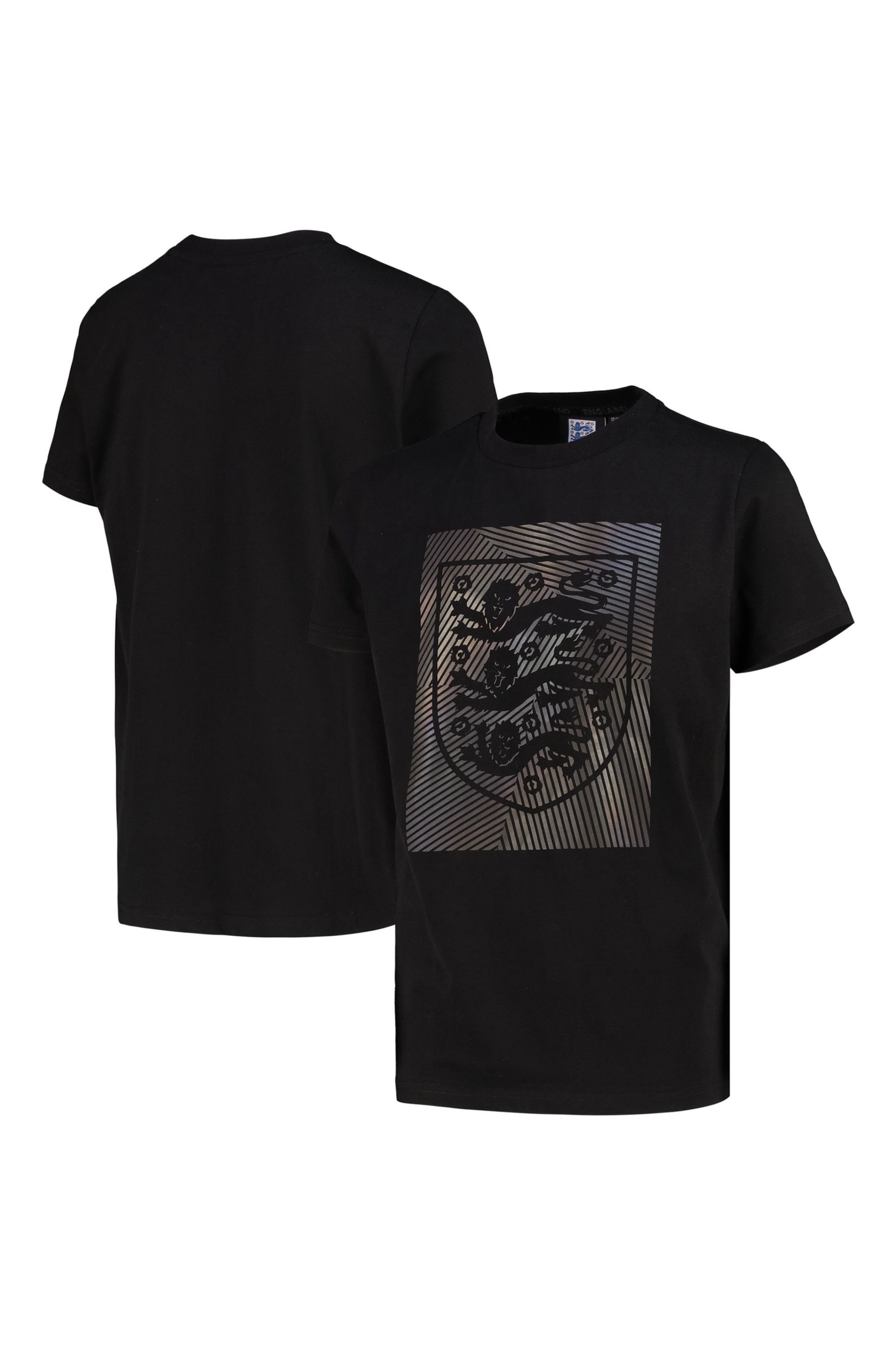 adidas Black England Tonal Reflective Graphic T-Shirt - Image 1 of 3