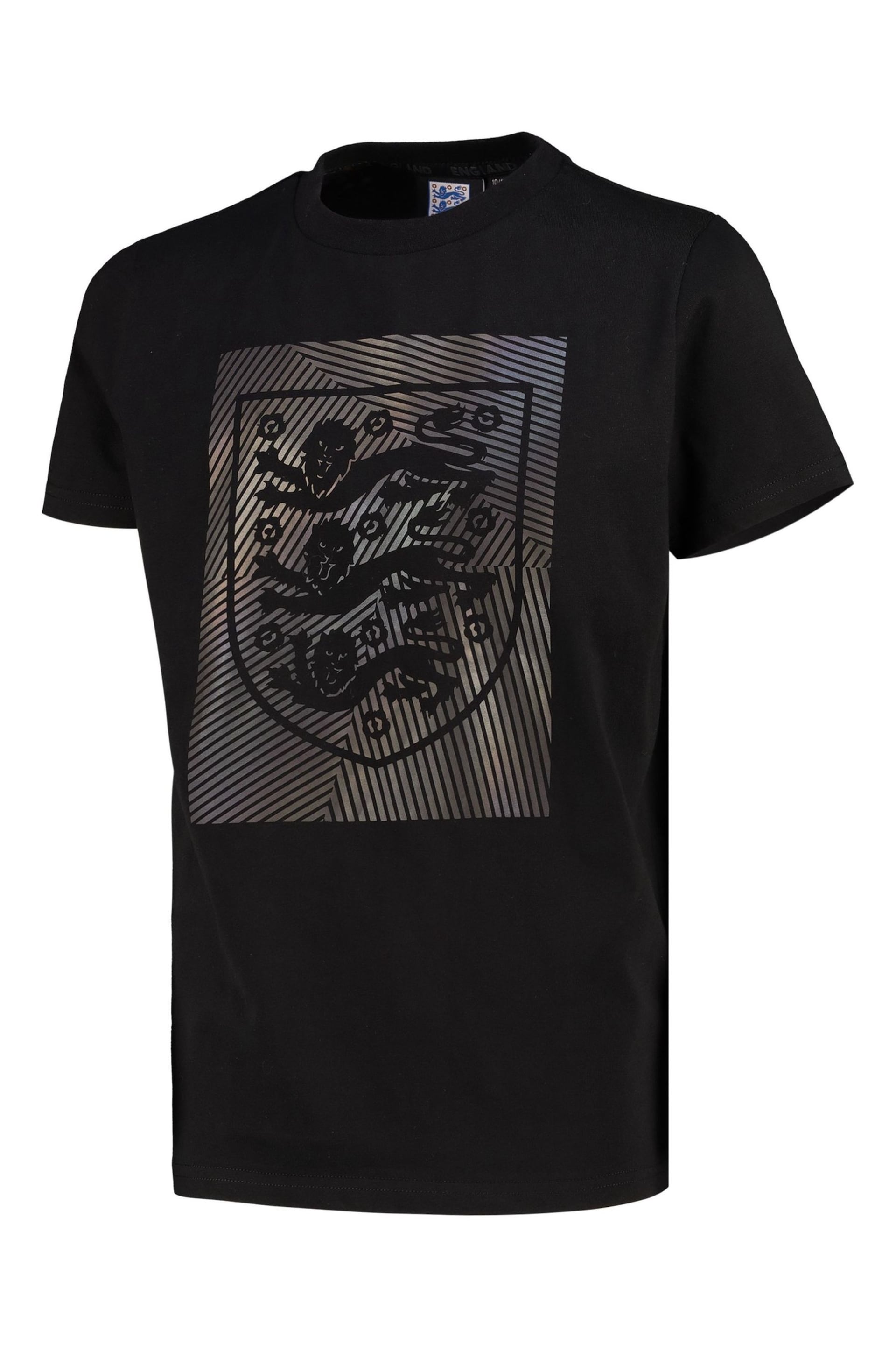 adidas Black England Tonal Reflective Graphic T-Shirt - Image 2 of 3