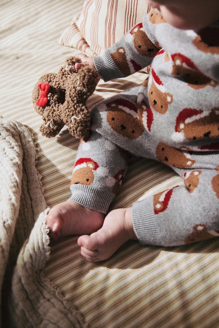 Grey Bear Christmas Knitted Jumper and Leggings Baby Set (0mths-2yrs) - Image 15 of 15