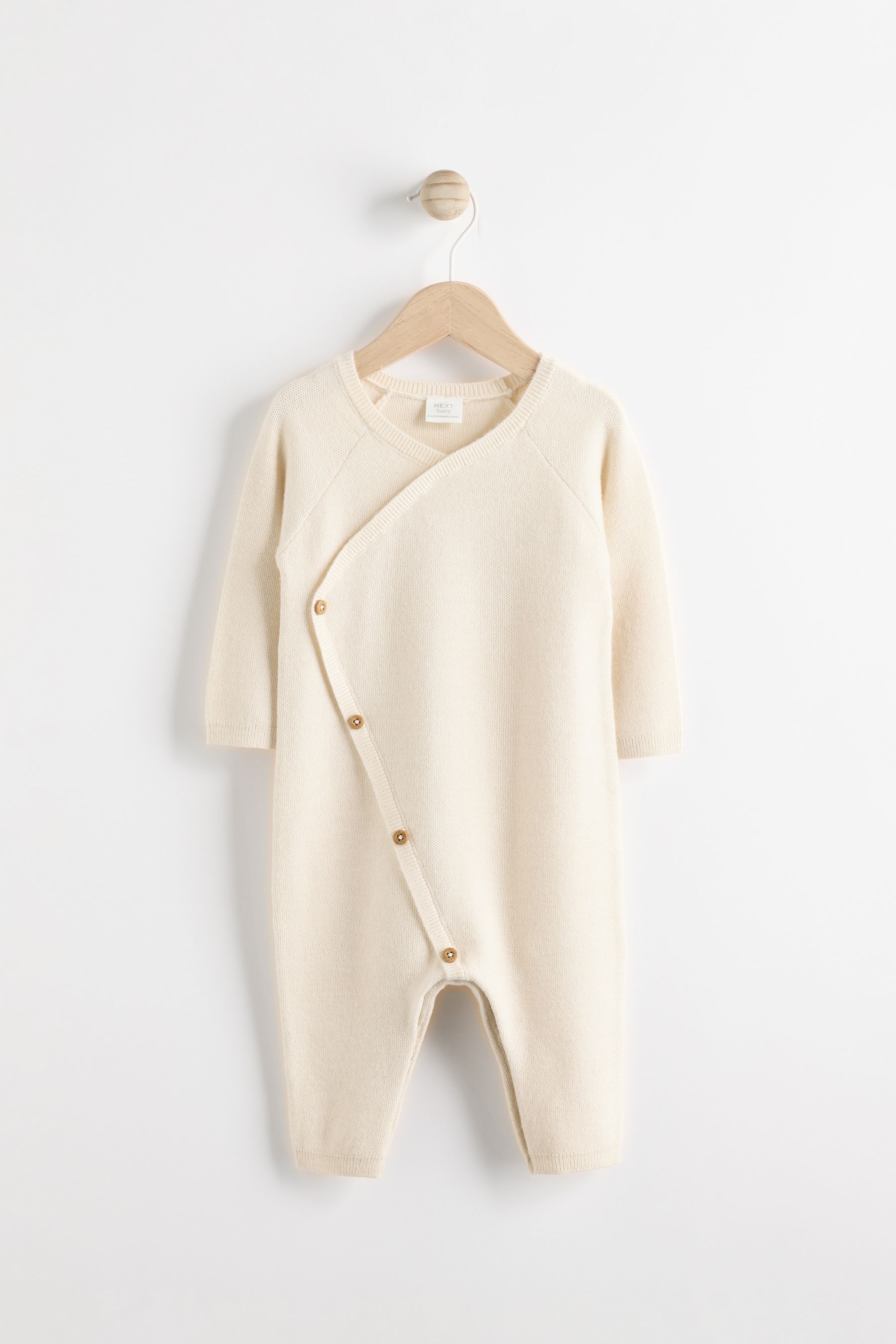 Cream Knitted Wrap Baby Romper 0mths 2yrs