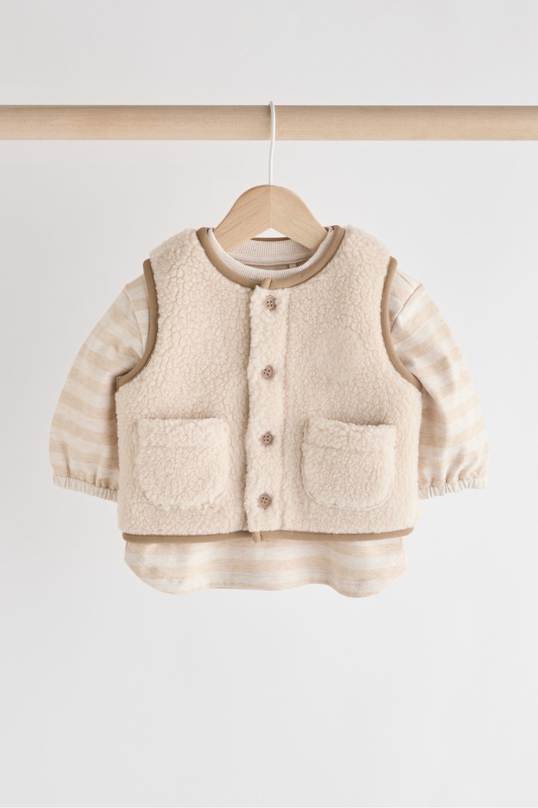 Buy Neutral Cub Baby Borg 100 Cotton Gilet Set 0mths 3yrs from the Next UK online shop