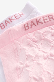 Baker by Ted Baker Pink/Cream Tights 2 Pack - Image 4 of 5