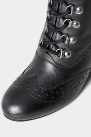 Joe Browns Black Brogue Heeled Lace Up Boots - Image 4 of 4