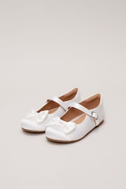 Phase Eight Cream Satin Bow Front Shoes - Image 2 of 6