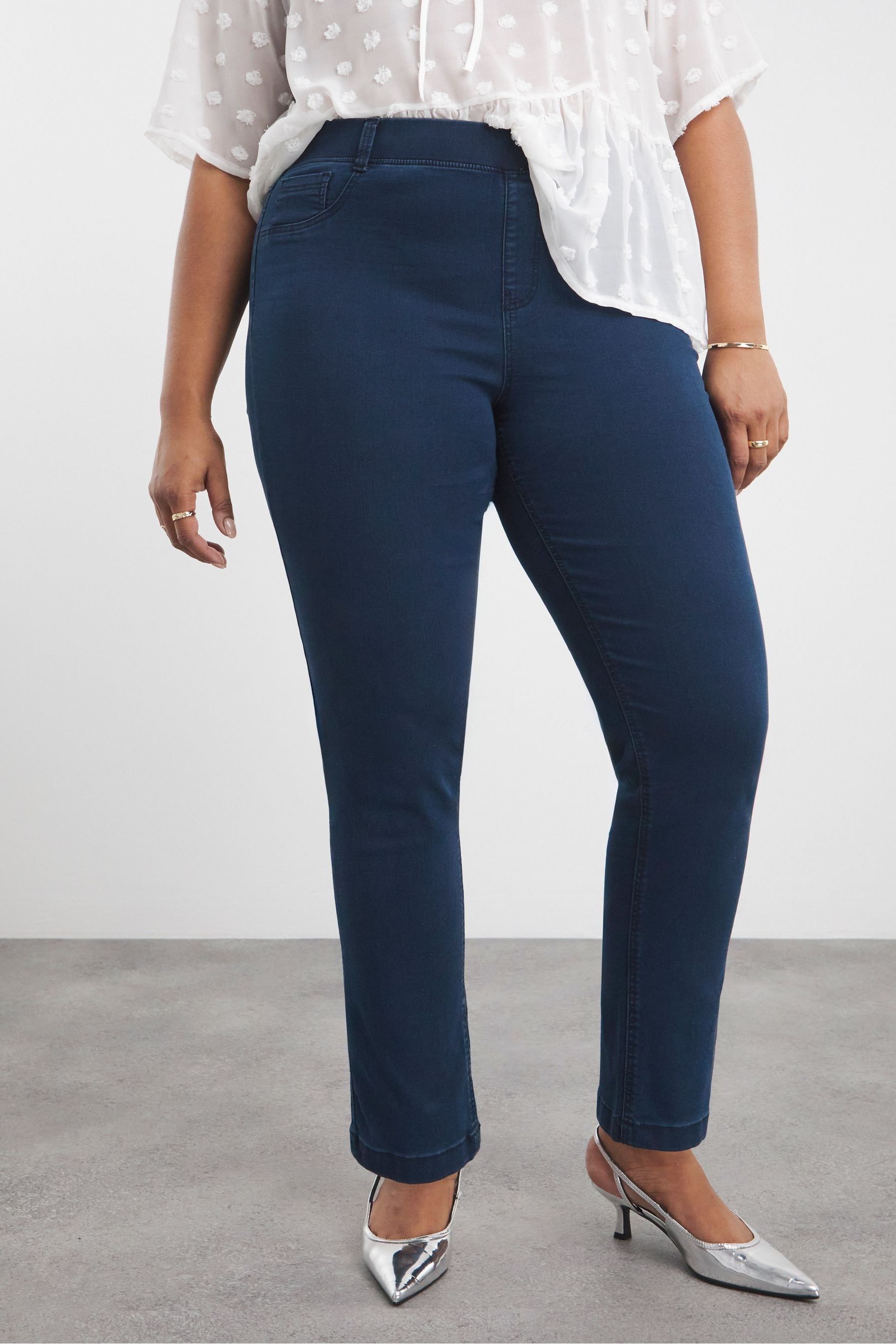 Buy Simply Be Dark Indigo Blue Bella Slim Leg Jeggings from Next Malta
