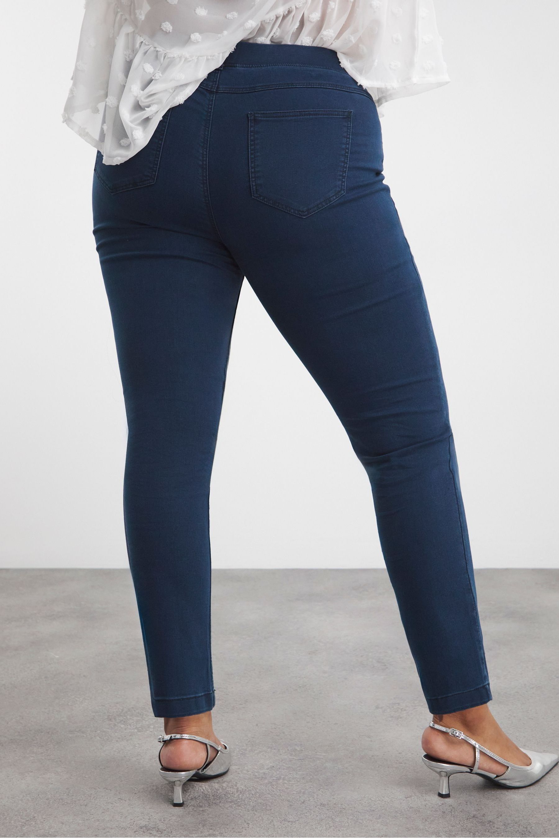 Buy Simply Be Dark Indigo Blue Bella Slim Leg Jeggings from the Next UK online shop