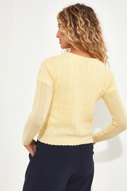 Joe Browns Yellow Lemon Scallop V-Neck Cardigan - Image 2 of 5