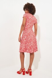 Joe Browns Red Wrap Front Ditsy Floral Dress - Image 4 of 7