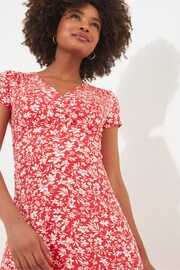 Joe Browns Red Wrap Front Ditsy Floral Dress - Image 6 of 7