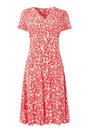 Joe Browns Red Wrap Front Ditsy Floral Dress - Image 7 of 7