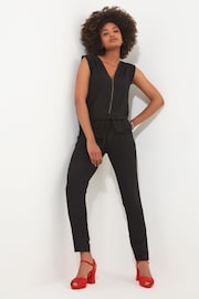 Joe Browns Black Relaxed Fit Zip Front Jumpsuit - Image 3 of 6