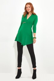 Joe Browns Green Button Detail V-Neck Long Sleeve Tunic Top - Image 5 of 7