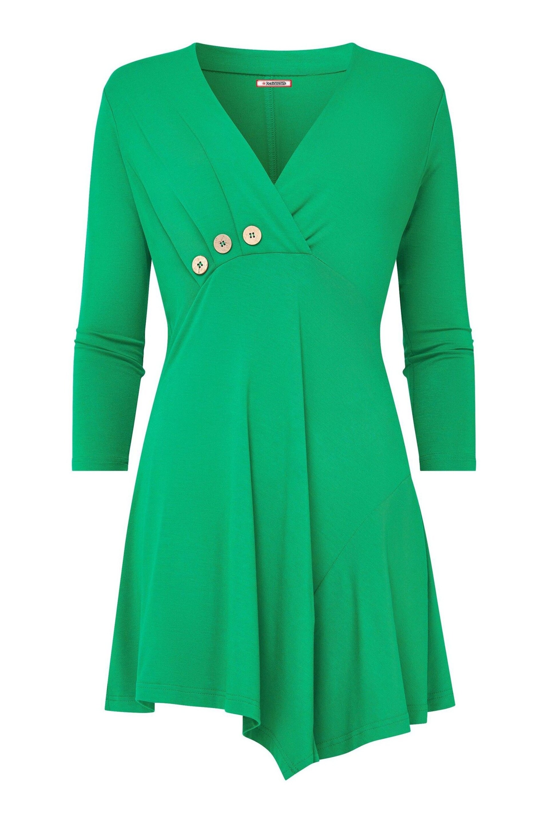 Joe Browns Green Button Detail V-Neck Long Sleeve Tunic Top - Image 7 of 7