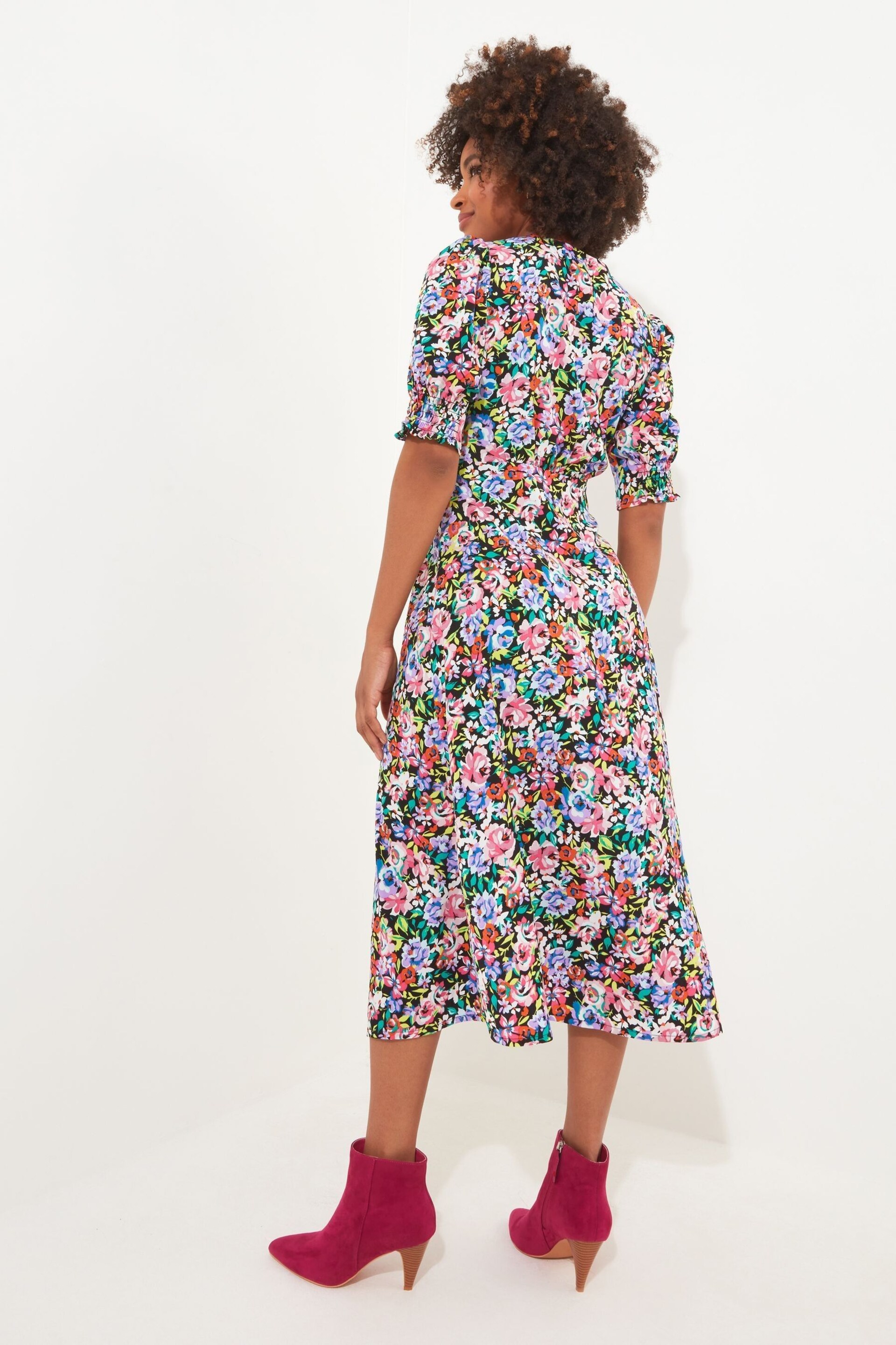 Joe Browns Multi Neon Pop Floral Midi Dress - Image 4 of 7
