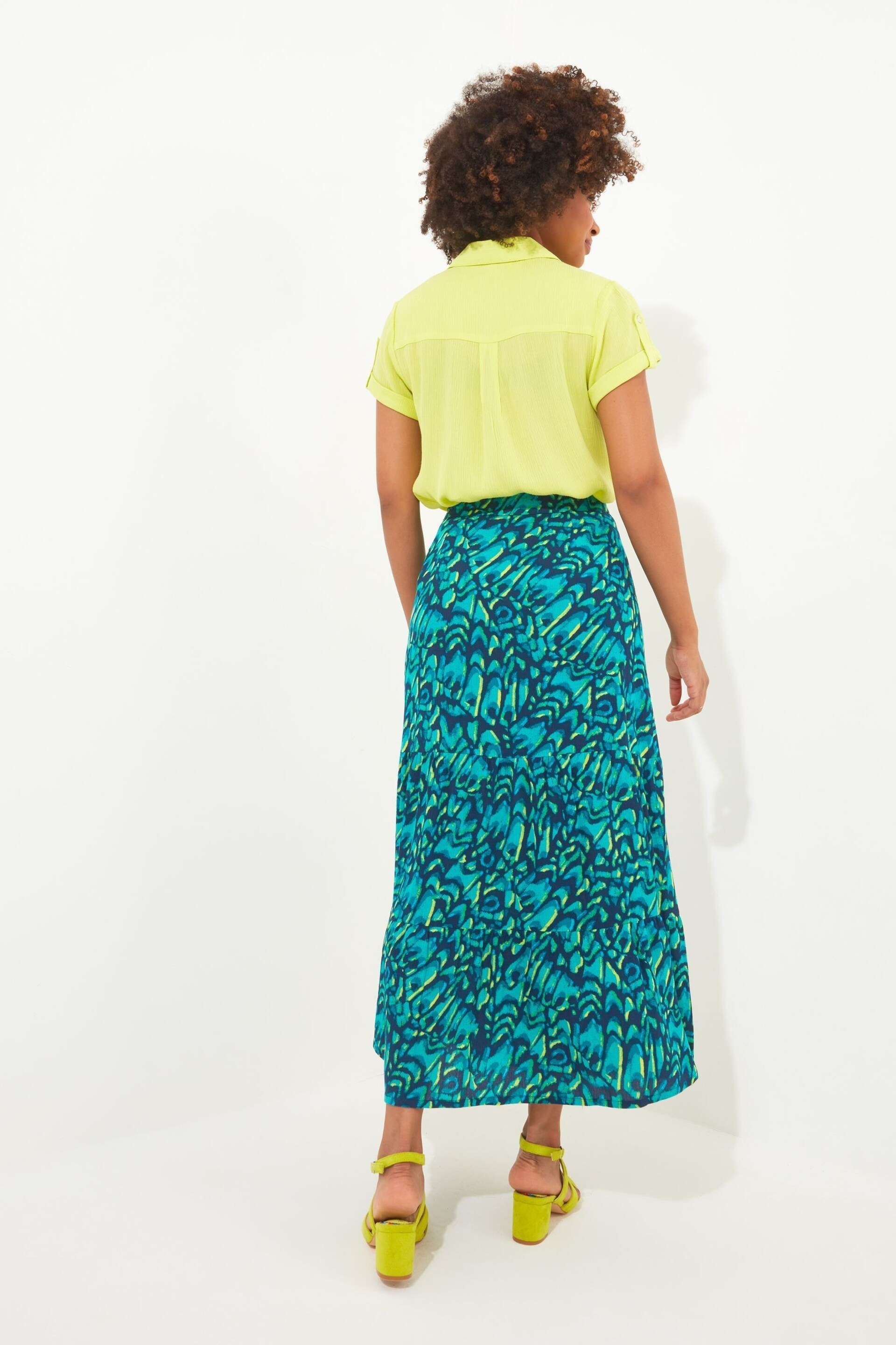 Joe Browns Blue Abstract Butterfly Maxi Skirt - Image 2 of 5