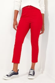 Joe Browns Red Retro Belted Slim Capri Trousers - Image 1 of 5