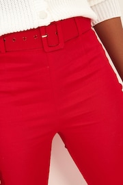 Joe Browns Red Retro Belted Slim Capri Trousers - Image 4 of 5
