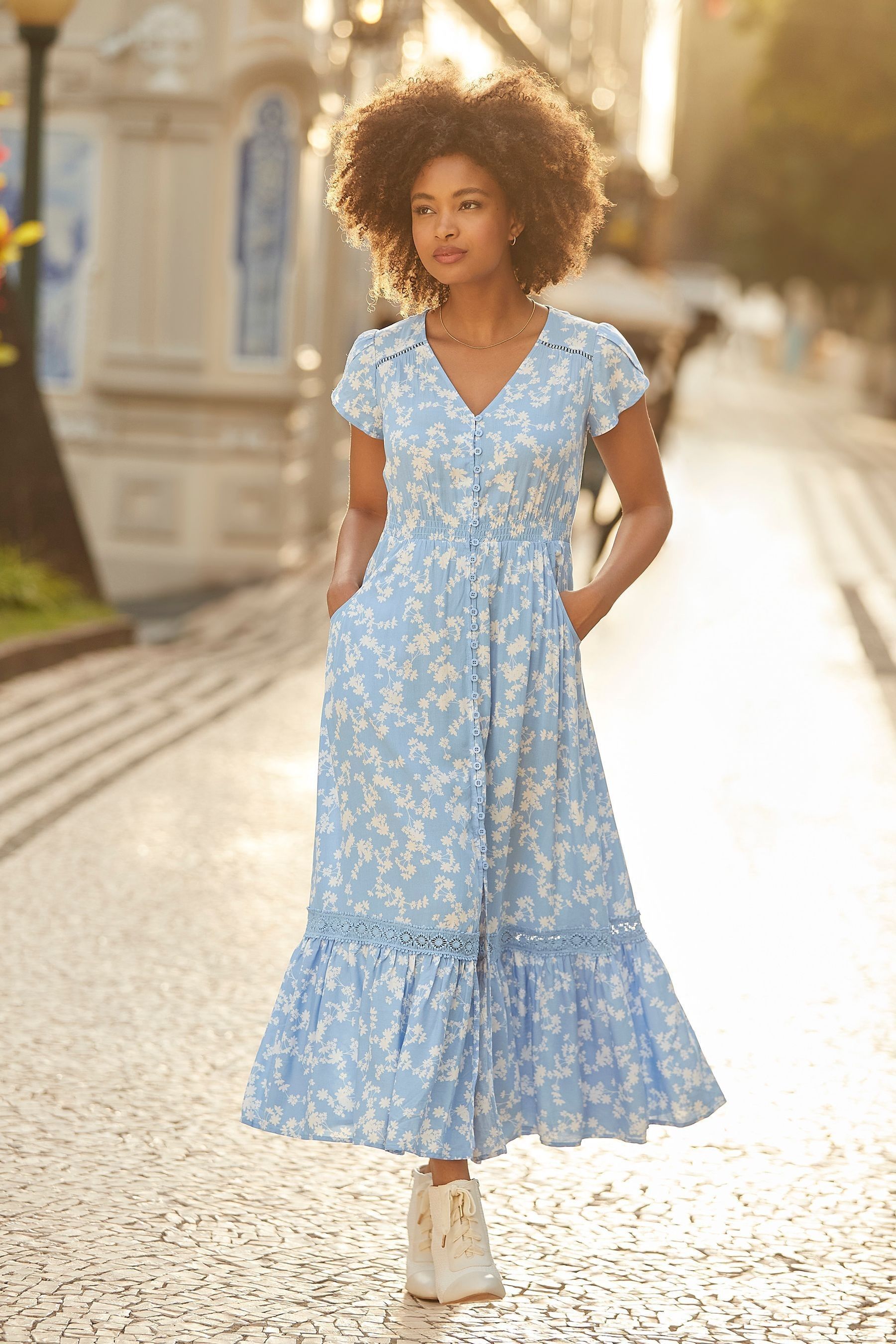 Buy Joe Browns Blue Boho Floral Midi Dress from Next Lithuania