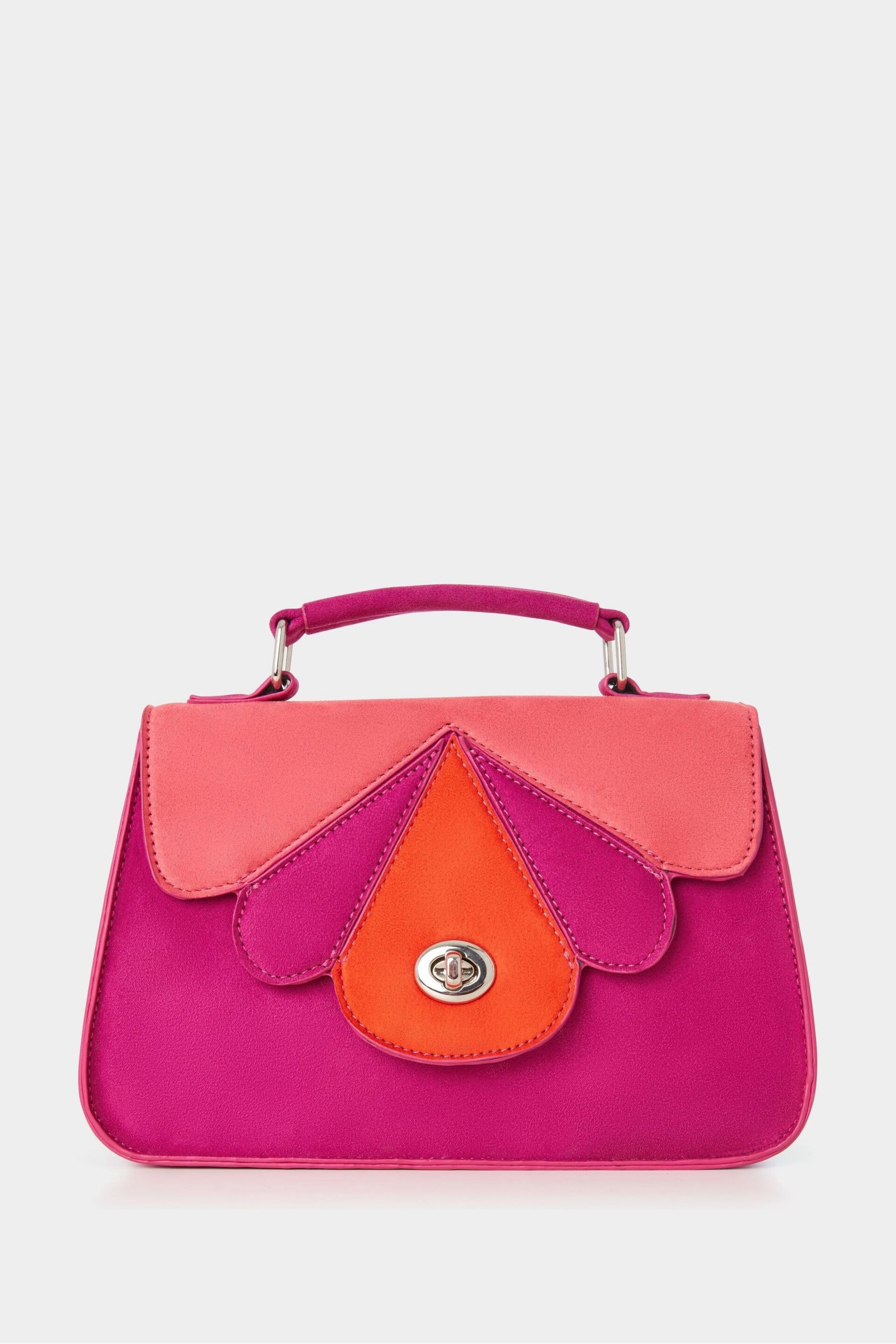 Joe Browns Pink Scalloped Microsuede Saddle Bag - Image 1 of 3