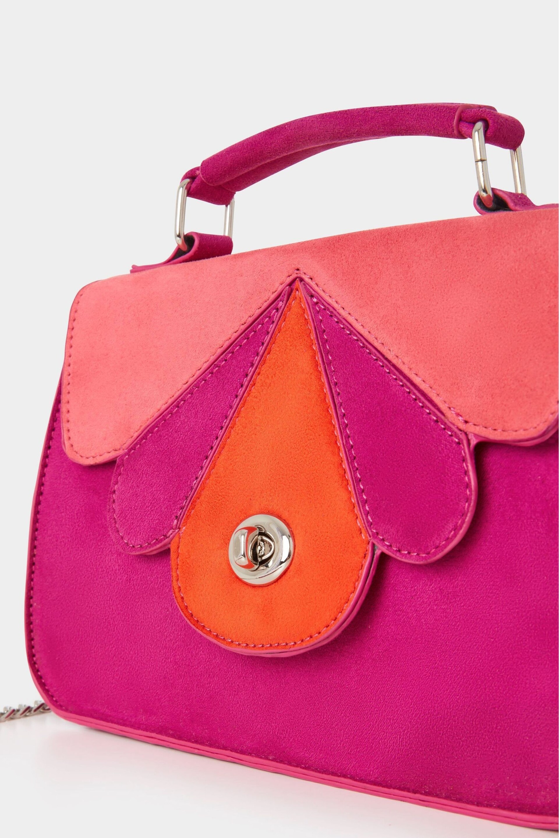 Joe Browns Pink Scalloped Microsuede Saddle Bag - Image 3 of 3