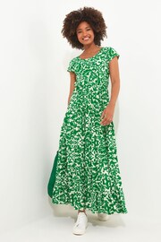 Joe Browns Green Petite Printed Tiered Maxi Dress - Image 1 of 4