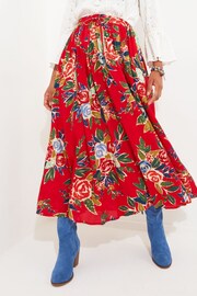 Joe Browns Red Tie Waist Floral Maxi Skirt - Image 1 of 5