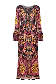 Joe Browns Black Petite Contrast Boho Print Button Up Maxi Dress - Image 4 of 4