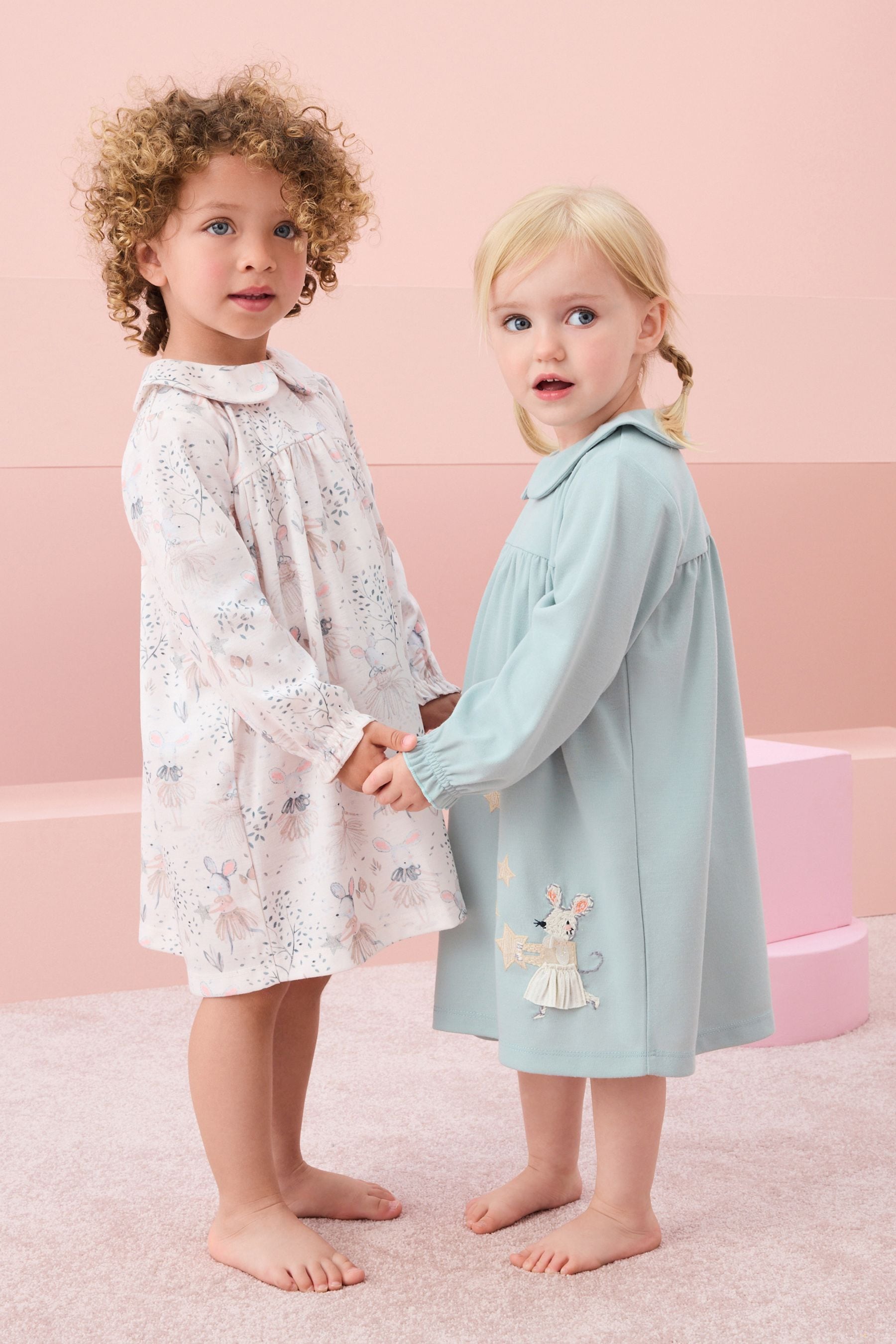 Blue White Mouse Nighties 2 Pack 2 12yrs