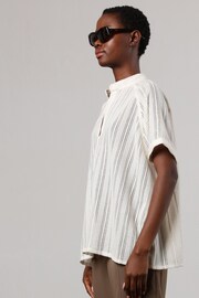 Religion Cream Oversized Sensation Blouse With Gunmetal Beaded Motif - Image 5 of 8