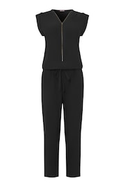 Joe Browns Black Petite Relaxed Fit Zip Front Jumpsuit - Image 4 of 4