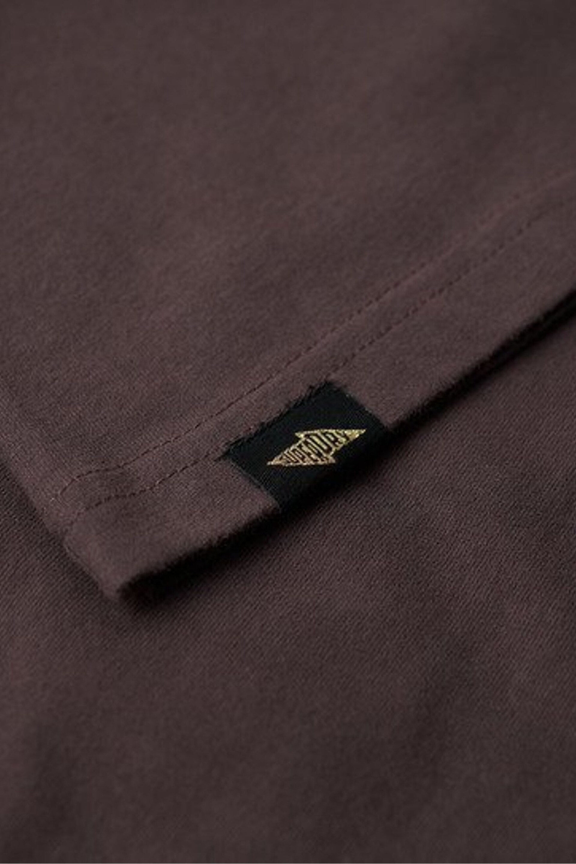 Superdry Brown Embellished Poster Cap Sleeve T-Shirt - Image 6 of 6