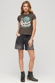 Superdry Brown Multi Embellished Poster Cap Sleeve T-Shirt - Image 3 of 6