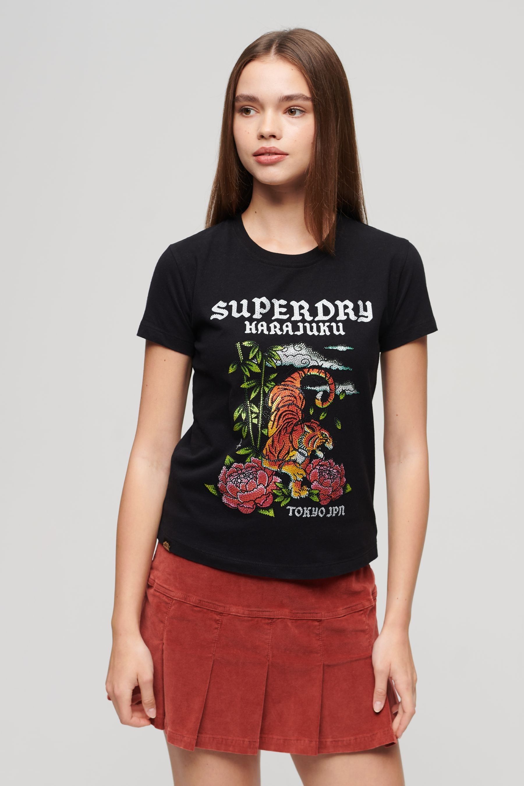 Superdry black t shirt sales